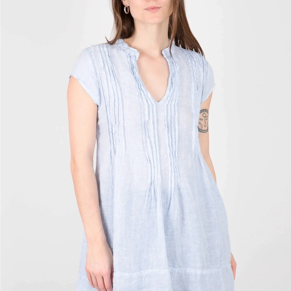 CP Shades Regina Cap Sleeve Dress Linen - Picture 2 of 7